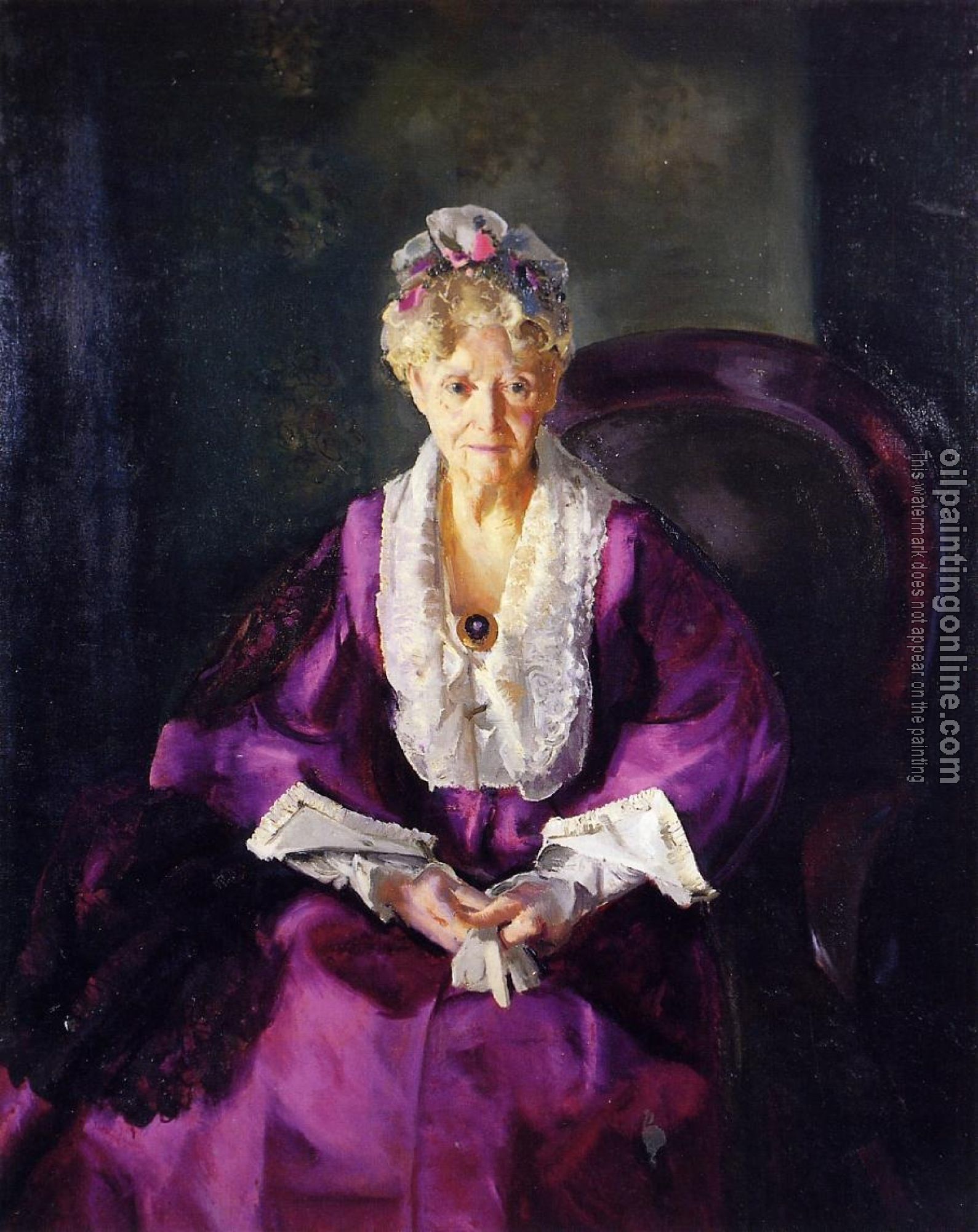 Bellows, George - Mrs T in Wine Silk